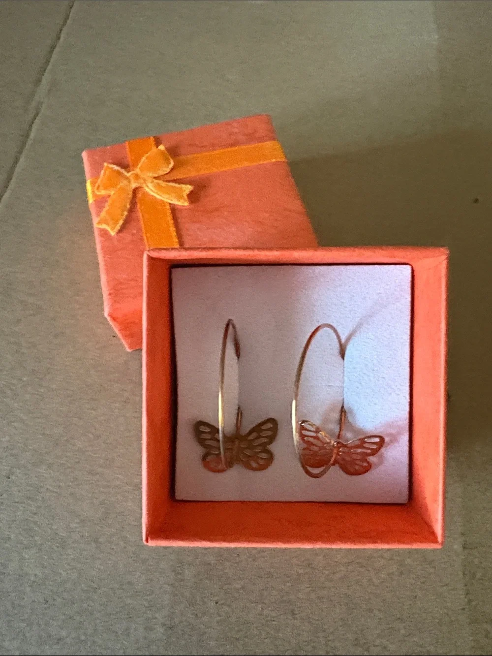 Delicate Gold Butterfly Hoop Earrings for Women